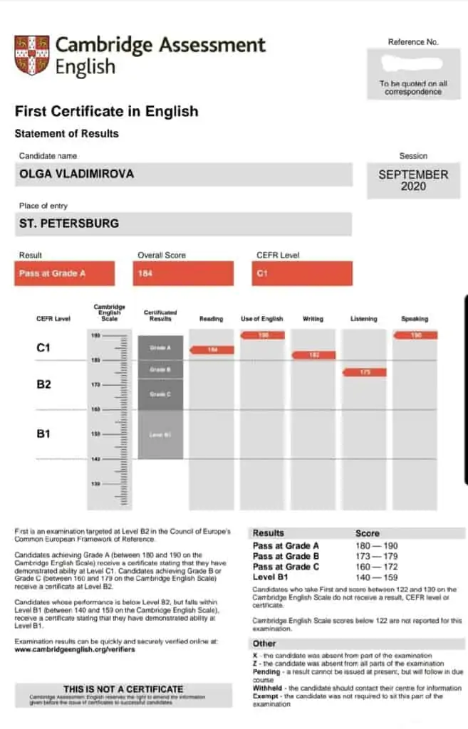 B2 First Certificate